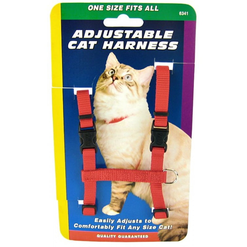 Tuff Collar Adjustable Cat Harness Red 3/8\" x 10\"18\"
