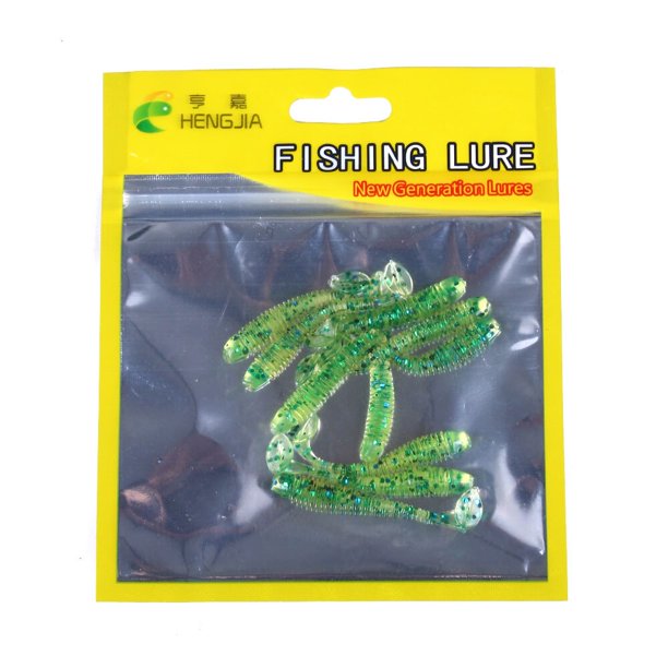HENGJIA, 10 unidades por paquete, juego de señuelos de Pesca con cola en T suave, cebos de silicona para pesca de gusanos, cebos de pesca de lubina, aparejos de pesca de carpa, cebo de silicona Tan Jianjun unisex