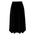 thumbnail image 6 of Wxolcjlv Womens Velvet Maxi Skirt Elastic Waist Pleated Full Cut Skirts, 6 of 6