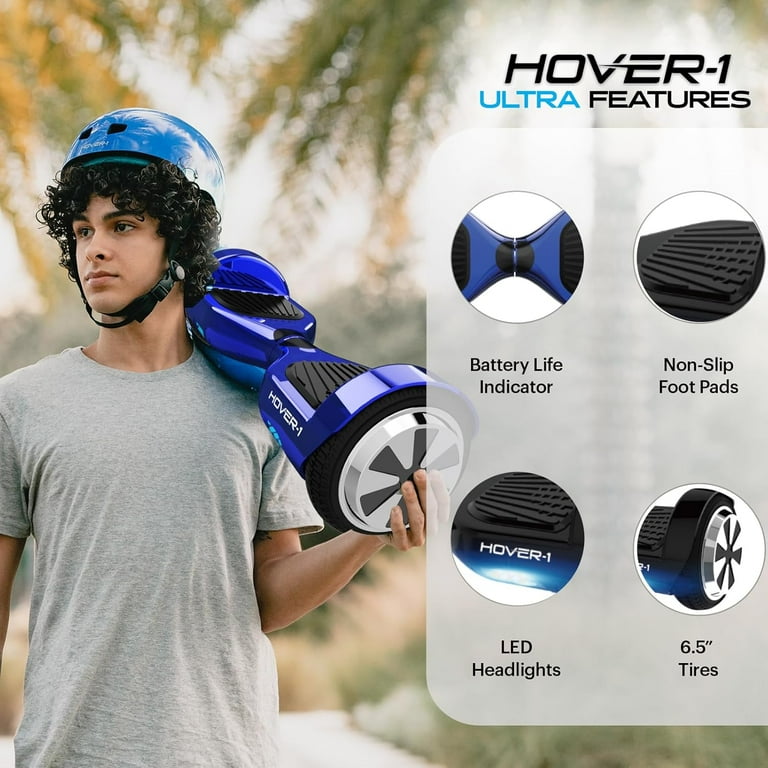 Hover-1 Ultra Electric Hoverboard 9MPH Top Speed, Mile Range, 400W  Motor, Long Lasting Li-Ion Battery, Rider Modes: Beginner to Expert, 5HR  Full
