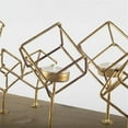 thumbnail image 2 of Mercana Salvador II Wood Base Brass Cube Tea Light Table Candle Holder, 2 of 3