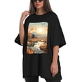 thumbnail image 4 of Plus Size Shirt for Women Oversized Black Tops for Women Short Sleeves Shirt for Women Late Autumn3 T Shirt Crewneck Shirt for Women M, 4 of 5