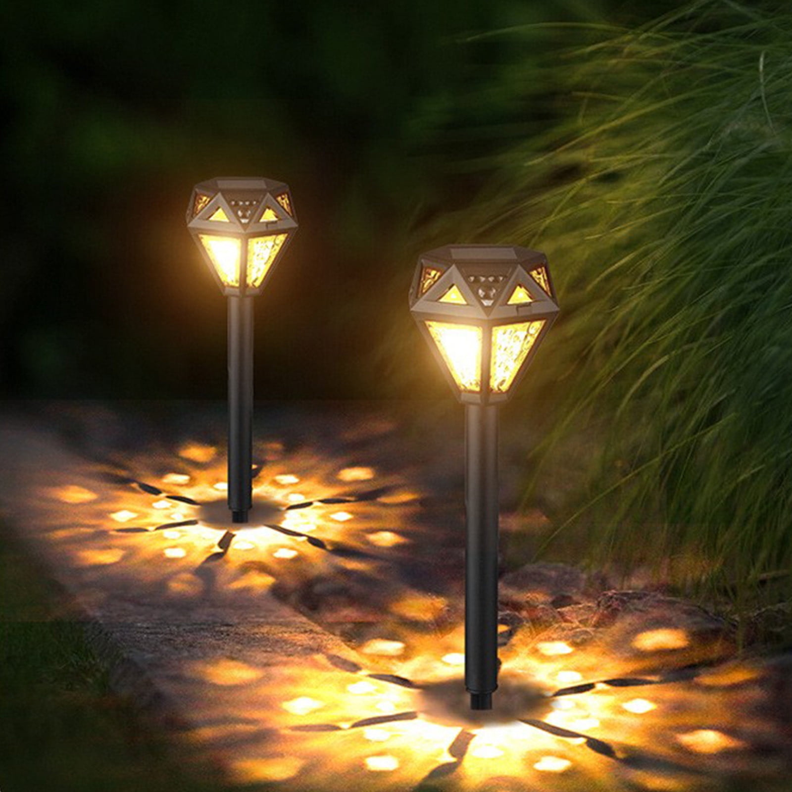 Dvkptbk solar lights Solar Ground Plug Lawns Light Outdoor Waterproof Solar Powered Patio Solar Garden Decorative White Light Warm Light Two Choices
