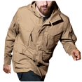 thumbnail image 3 of IYTR Men's Winter Jacket Warm Fleece Lined Windproof Hooded Outdoor Coat Thick Thinsulate Insulated Snow Jacket Large Pockets Black Brown XXXL, 3 of 4
