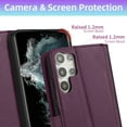 thumbnail image 5 of Furiet Argyle Wallet Case for Samsung Galaxy S25 Ultra 5G Tempered Glass Screen Protector Wrist/Shoulder Strap Card Slot Stand Phone Cover for S25Ultra 25S S 25 25Ultra 6.9 2025 Women Men Deep Purple, 5 of 8