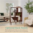thumbnail image 6 of Best Choice Products 3-Tier Mid-Century Modern Wooden Bookcase w/ Removable Back Panels, Offset Pine Legs - Walnut, 6 of 8