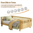 thumbnail image 3 of Twin Size Montessori Bed with Detachable Rails, Solid Wood Low-Profile Platform Bed with Fence, No Box Spring Needed (Natural), 3 of 9