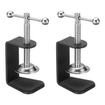 Uxcell Aluminum Alloy Desk Clamp, 2Pcs Universal C Clamps Heavy Duty g Clamp Base 0-51mm Clip Range Stand Bead Handle Mounting Accessory Cabinet Clamps for Tables Woodworking Welding