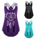 thumbnail image 4 of Guardurnaity Mujeres chaleco correa niñas Slim Floral Tanktop banquete elegante camisola playa vacaciones hogar fiesta verano Top ropa Prendas para la parte del cuerpo Violeta 3XL, 4 of 6