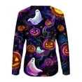 thumbnail image 5 of Jsaierl Women's Halloween Shirts Funny Pumpkin Ghost Print Tees Loose Fit Round Neck T-shirt Long Sleeve Dressy Casual Blouse Tops Halloween Party Supplies, 5 of 5