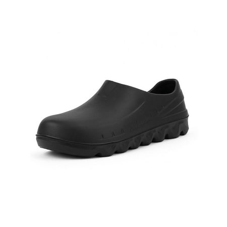 

Lacyhop Men Mules Non-slip Kitchen Shoes Slip On Chef Shoe Nurse Lightweight Clogs Wear Resistant Oil&Water Proof Black 5