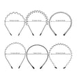 thumbnail image 2 of 6-Pack Metal Hair Headbands – Unisex Wave Style Hoop Band Combs for Sports & Daily Wear TIKA, 2 of 3