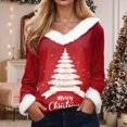 thumbnail image 2 of Towmus Christmas Sweatshirts for Women Sequin Xmas Tree Print Graphic Long Sleeve Womens Pullover Tops, 2 of 4
