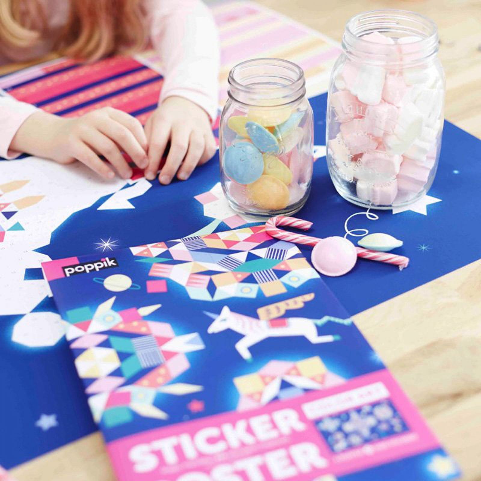 POPPIK Stickers Art Activity for Kids and Family Book Fun Educational Poster Kit Activity 1100 Stickers Book Constellation