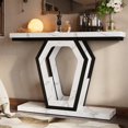 thumbnail image 6 of FUSUNBAO 47.3" Console Table,Openwork Bracket Sofa Table, Wood Narrow Entryway Table for Hallway, Behind The Couch, Living Room, Foyer, Easy Assembly（White Marble Texture）, 6 of 17