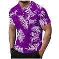 thumbnail image 2 of Wpawbk Men's Winter Polyester Fashion Casual Short Sleeve Button Round Neck Top Daily Outdoor, 2 of 5