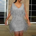 thumbnail image 3 of Women's Sleeveless Backless Sequin Evening Dress Elegant Sexy Tight Mini Dress, 3 of 3