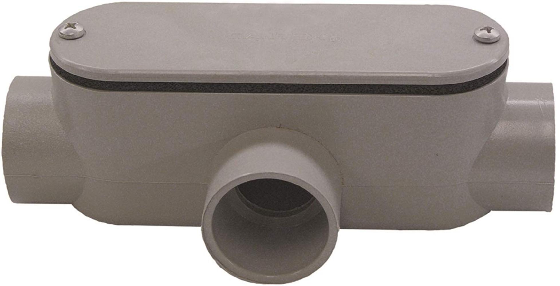 5133568U Type T Conduit Body, Rectangular shaped Conduit body with a removable cover By Cantex