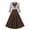 Brown, variant on ClodeEU Women's Vintage V Neck Three Quarter Sleeves Knee Length Dress,Casual Dressy Work Dress Coffee,Womens Plus XL