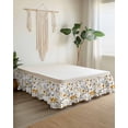 thumbnail image 2 of Vintage Botanical Wrap Around Bed Skirts for King Bed 18" Drop, Bed Skirt with Adjustable Elastic Belt Dust Ruffle Bed Valance for Bedroom Hotel Luxury Yellow Spring Floral Butterfly Bed Frame Cover, 2 of 7