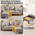 thumbnail image 4 of Jarenie Minimalistic Sectional Sofas with Armrest, Convertible Chaise for Living Room, Office, Apartment, Studio, 4 of 8