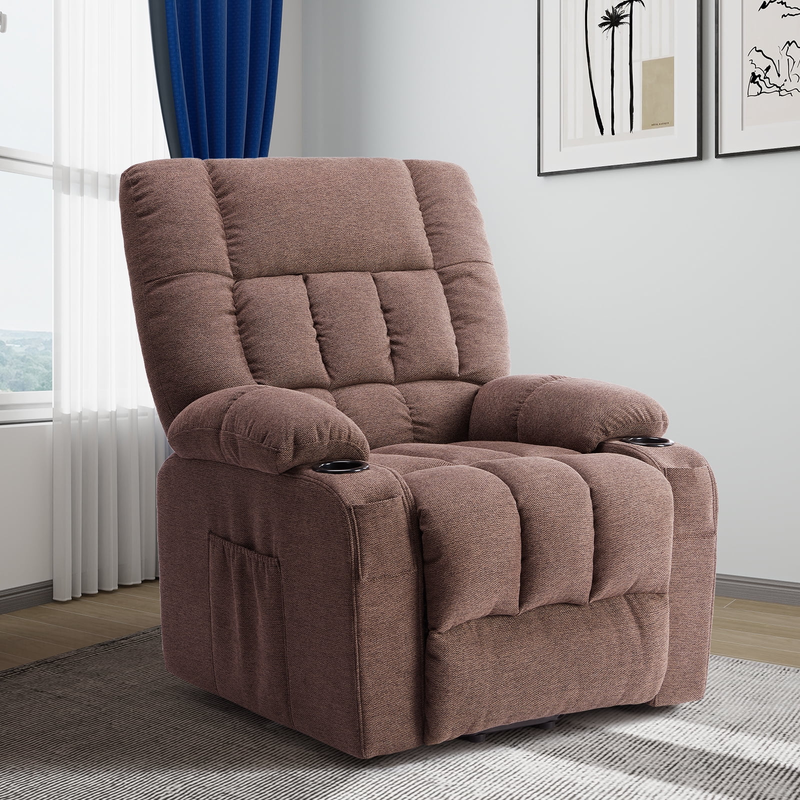 GIANNA Lift Recliner Chair for Elderly, With Massage and Heating, Lumbar Support, Remote Control, Brown