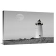 thumbnail image 1 of Global Gallery's 'Moon over Marthas Vineyard BW' By Katherine Gendreau Stretched Canvas Wall Art, 1 of 4