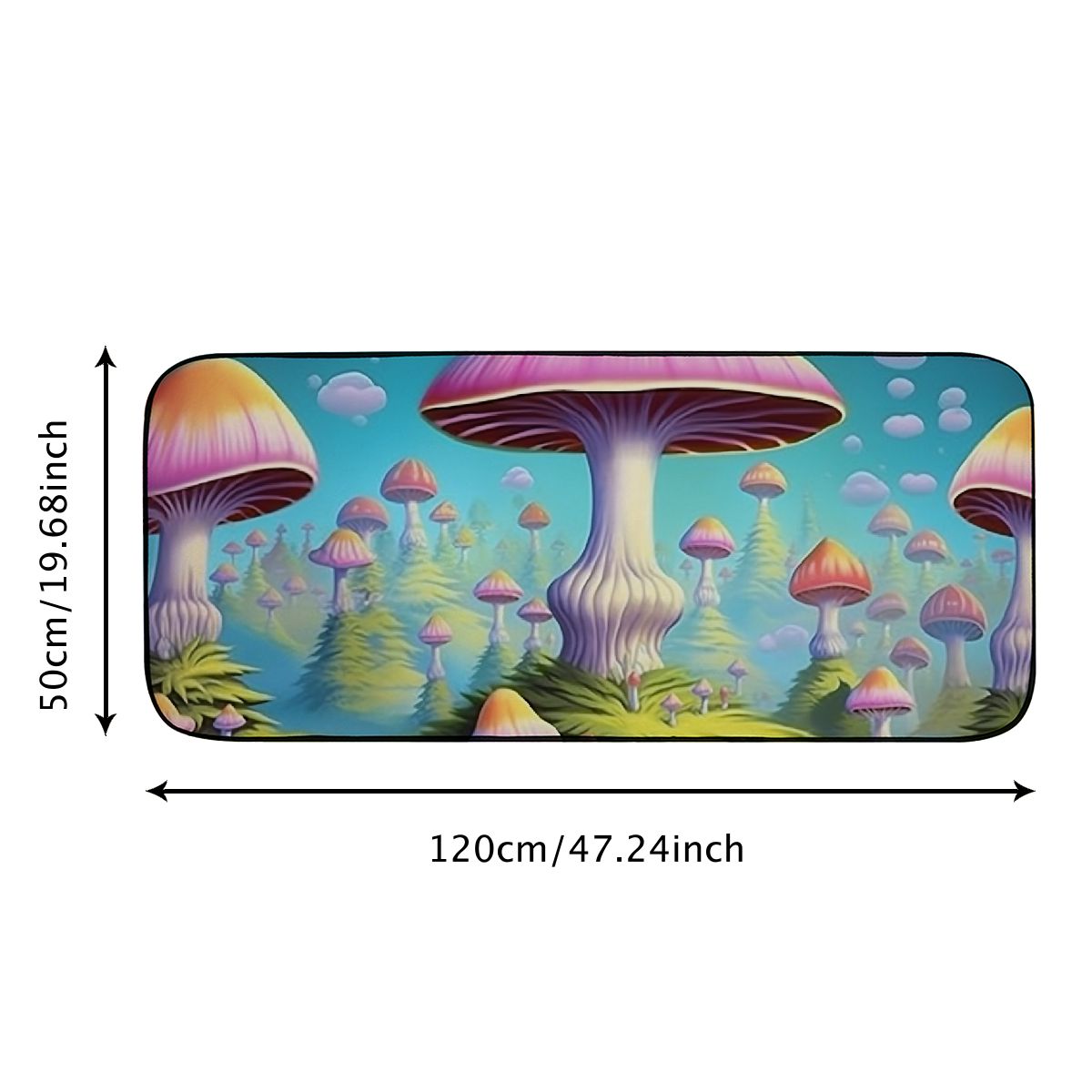 Qinduosi and Anti-Slip Mat One-Side Printed rubber bottom Easy to Clean 19.68*47.24 in