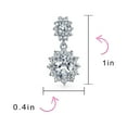 thumbnail image 4 of Bling Jewelry Oval Bridal Prom Crown Drop Dangle CZ Stud Earrings Rhodium Plated, 4 of 6