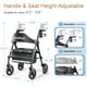 thumbnail image 5 of Andador con ruedas Soundfuse con asiento para personas mayores, plegable, con ruedas grandes de 8", todoterreno, asas y asiento ergonómico de altura ajustable, 169 kg (350 lb), compatible con FSA y HS, 5 of 5