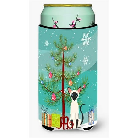 

Siamese Cat Merry Christmas Tree Tall Boy Beverage Insulator Hugger