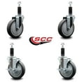 thumbnail image 2 of 5 Inch Thermo Rubber Wheel Swivel 1-1/8 Inch Expanding Stem Caster Set 2 Brakes, 2 of 2