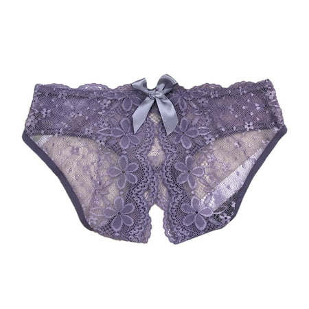 Crochless Panties Purple Secy Panty Funny Thongs Women s Sexy Lingerie & Underwear G String Underwear for Women L