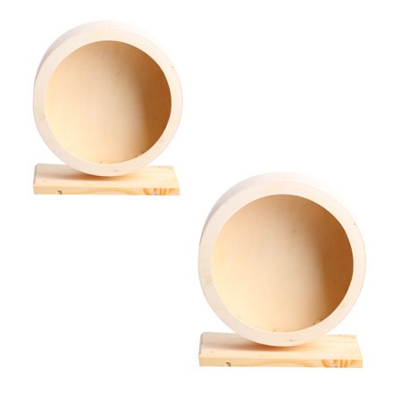 Pet Exercise Wheel Wooden Roller Small Animal Pet Exercise Wheel Wood Silent Running Exercise Rotate Wheel No.02