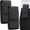 2pc Black, variant on Waist Belt Cell Phone Pouch, Pu Leather Holster,Flip Cover; Rear Belt Clip; Multi-Pocket Design; For Men & Outdoor Use
