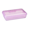 thumbnail image 2 of Pen+Gear Lightweight Plastic Pencil Box with Snap-on Lid, Translucent Lavender, 1-Pack, 2 of 7