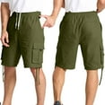 thumbnail image 3 of Hurxie Deals Men's Casual Cargo Shorts with Elastic Waist and 6 Pockets Army Green Work Bermuda Shorts for Men S-2XL, 3 of 8