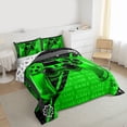 thumbnail image 3 of Homewish Game Console Full Size Comforter Sets,Gamepad Gamer Bedding Comforter Set,Green Black Bedding Sets For Kids,Super Cozy Room Decor Reversible,3 Pieces, 3 of 8