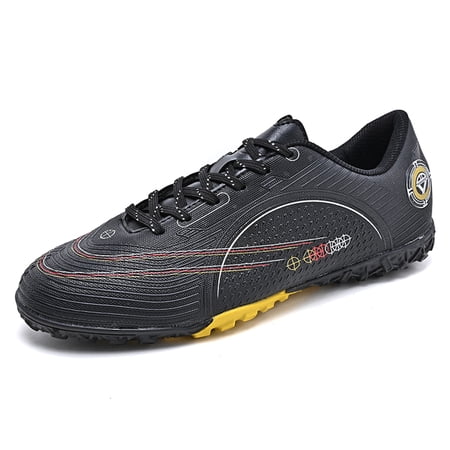 Mens Soccer Cleats Black Teenager Turf Trainning Football Shoes US 5.5