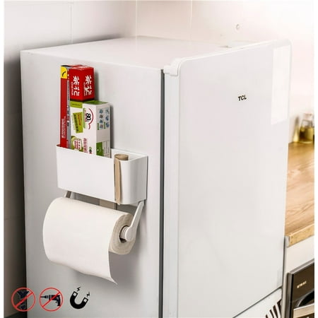 

Wall Mount Organizer for Kitchen Paper Storage Refrigerator Plastic Wrap Kitchen Storage Rack Holder Container Easy to Install