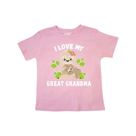 

Inktastic Cute Sloth I Love My Great Grandma with Green Leaves Gift Toddler Boy or Toddler Girl T-Shirt