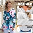 thumbnail image 6 of DISNIMO Sea Turtle Printed Hoodies for Women Hibiscus Flowers Printed Sweatshirts V Neck Pullover Tops Long Sleeve Shirts for Fall Winter, 3XL, 6 of 7