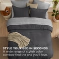 thumbnail image 4 of Juego de edredón Bedsure para cama completa, color gris oscuro, 7 piezas, 4 of 8