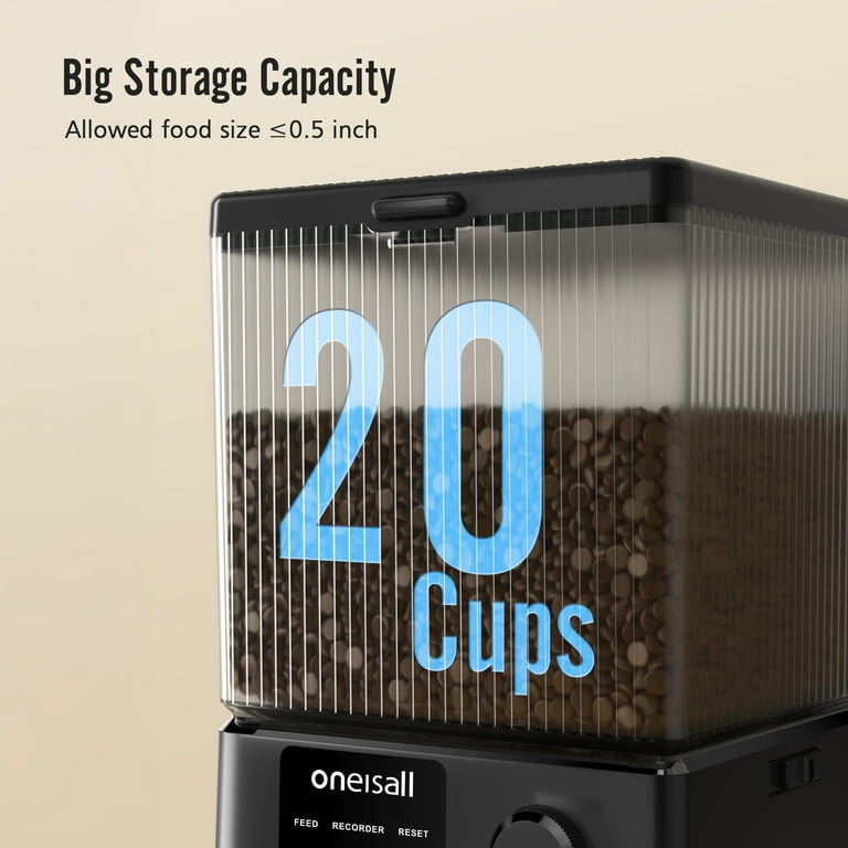 Oneisall Automatic Cat Feeder, 5L/20 Cup, WiFi App Control photo 2