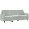 thumbnail image 2 of vidaXL 2 Piece Sofa Set with Pillows Light Grey Velvet, 2 of 5