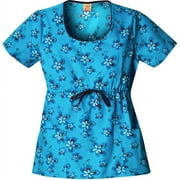 Women's Scoop Neck Floral Snoopy Scrub Shirt