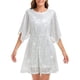 thumbnail image 1 of Gibobby Vestido de noche mujer Vestido de lentejuelas de corte holgado con mangas con aberturas de fiesta Mini vestido corto informal(Plata de plata,CH), 1 of 4