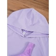 thumbnail image 5 of YONGHS Kids Girls 3pcs Dance Gymnastic Athletic Tracksuit Hooded with Tank Top Active Shorts Set Light Purple 14, 5 of 7