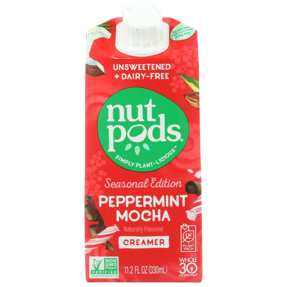 nutpods Unsweetened Peppermint Mocha Liquid Coffee Creamer, 11.2 fl oz