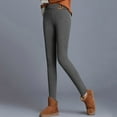 thumbnail image 5 of AOMPMSDX Womens Winter Casual Solid Warm Leggings Elastic High Waist Thermal Capris Workout Trousers Thermal Pants Grey XXL, 5 of 8